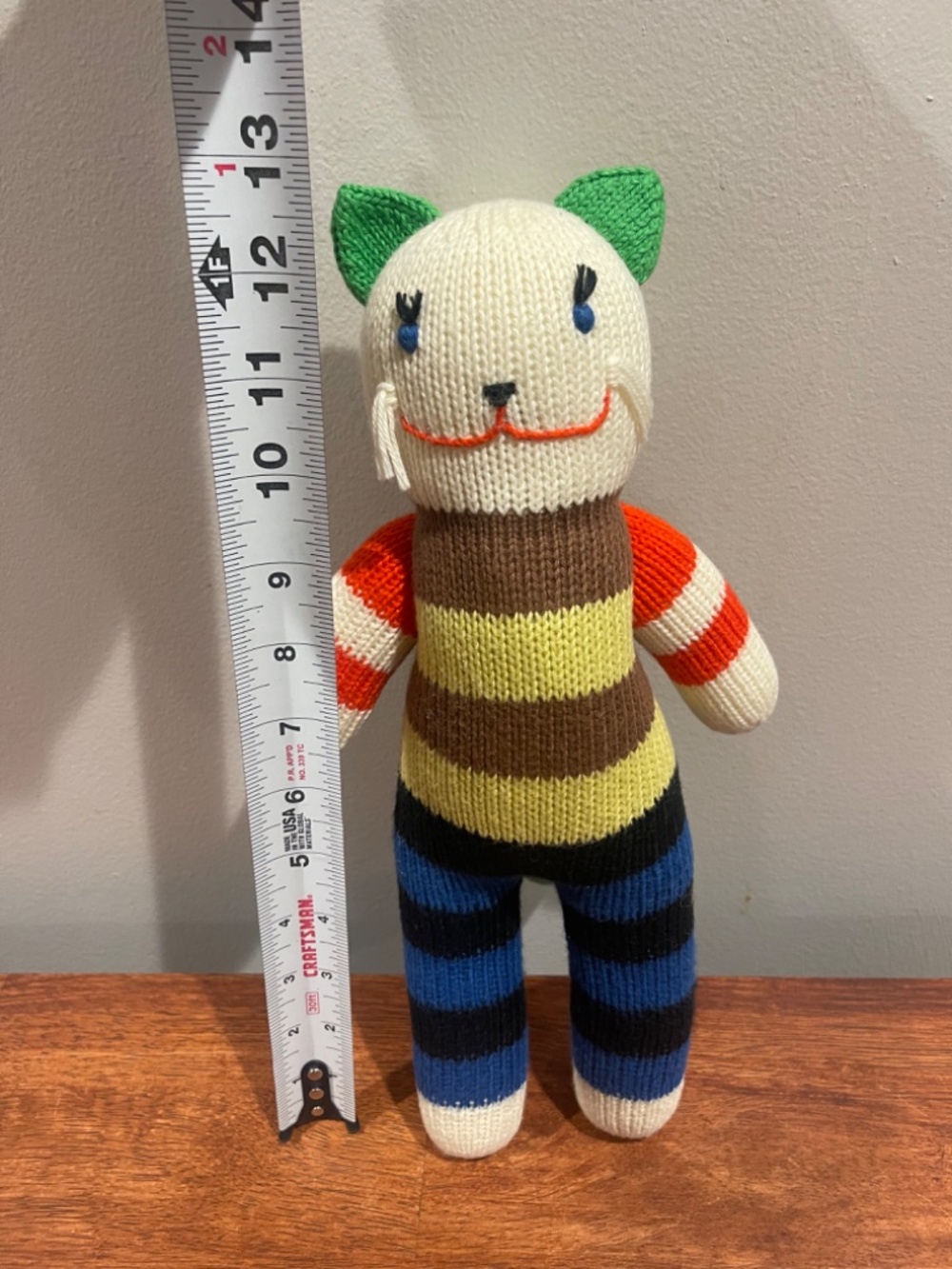 Blabla doll Mikado the cat stuffed animal plush multicolor stripes 13" - Picture 2 of 7